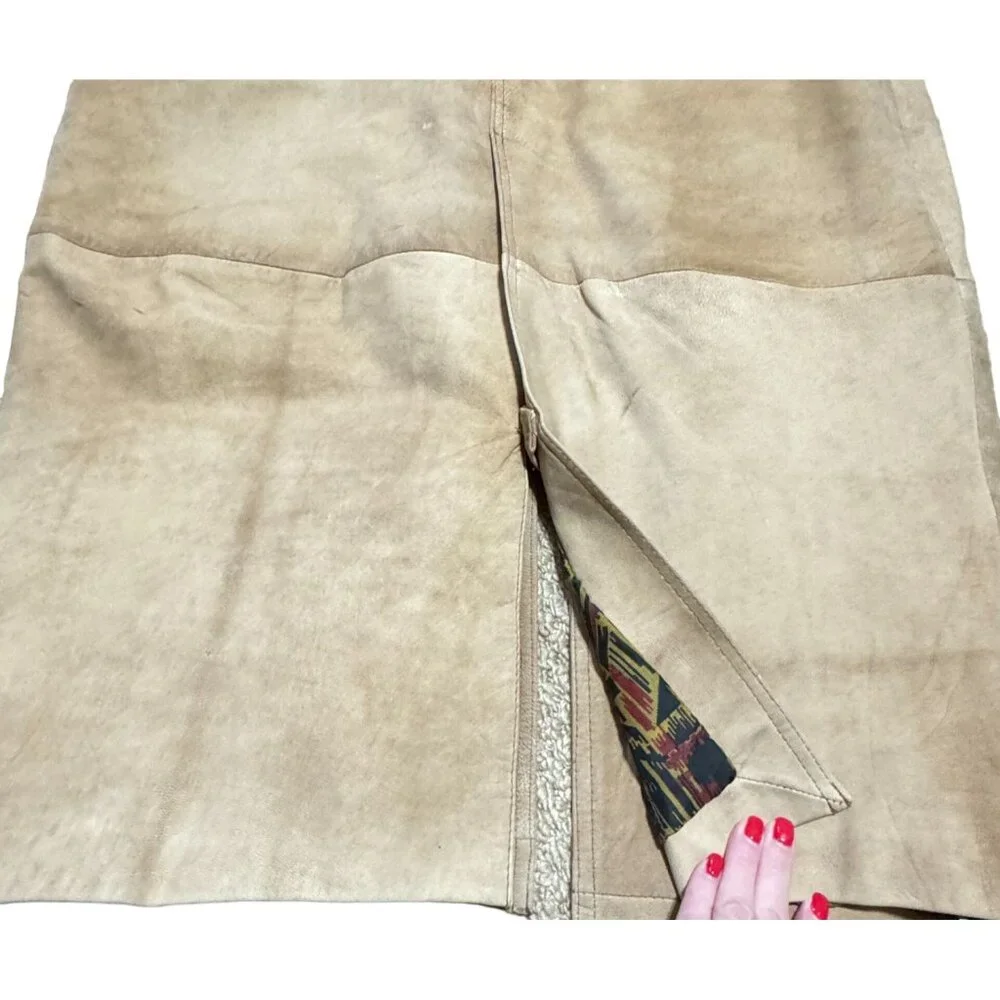 Vtg Nicole Sarhady Leather Duster Jacket Sz M Tan Western Southwestern Womens - Picture 8 of 8